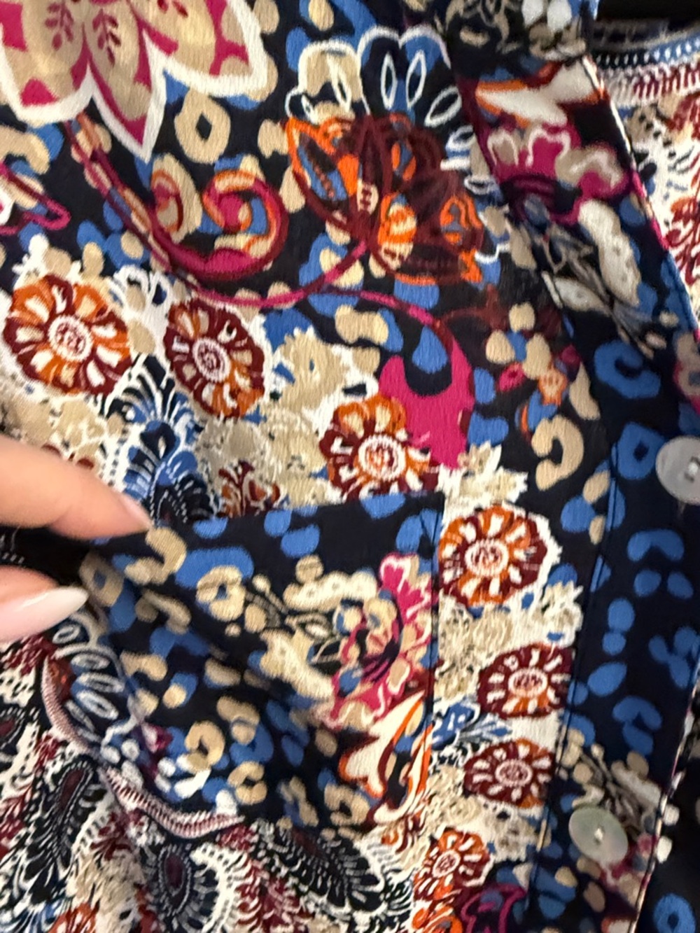 Ruby Rd. Multicolor Patchwork Floral Button-Front Shirt - Picture 4 of 8